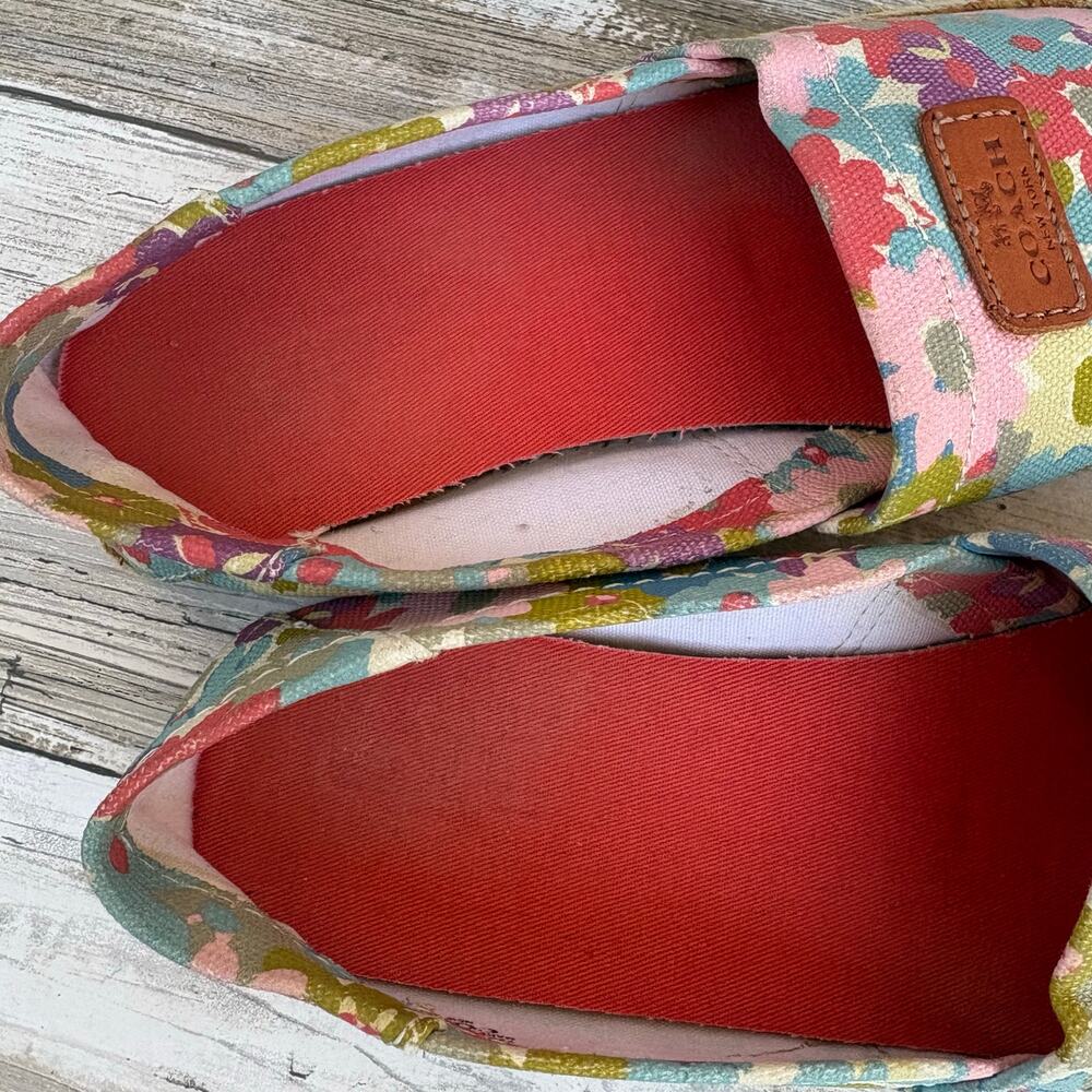 Coach Margret Espadrille Slip On Flats Sz 9.5B Floral Print Canvas Coastal Boho - Picture 11 of 11